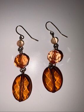 ❤️‍🔥3/10$❤️‍🔥 Amber Crystal Drop Earrings - Unbranded